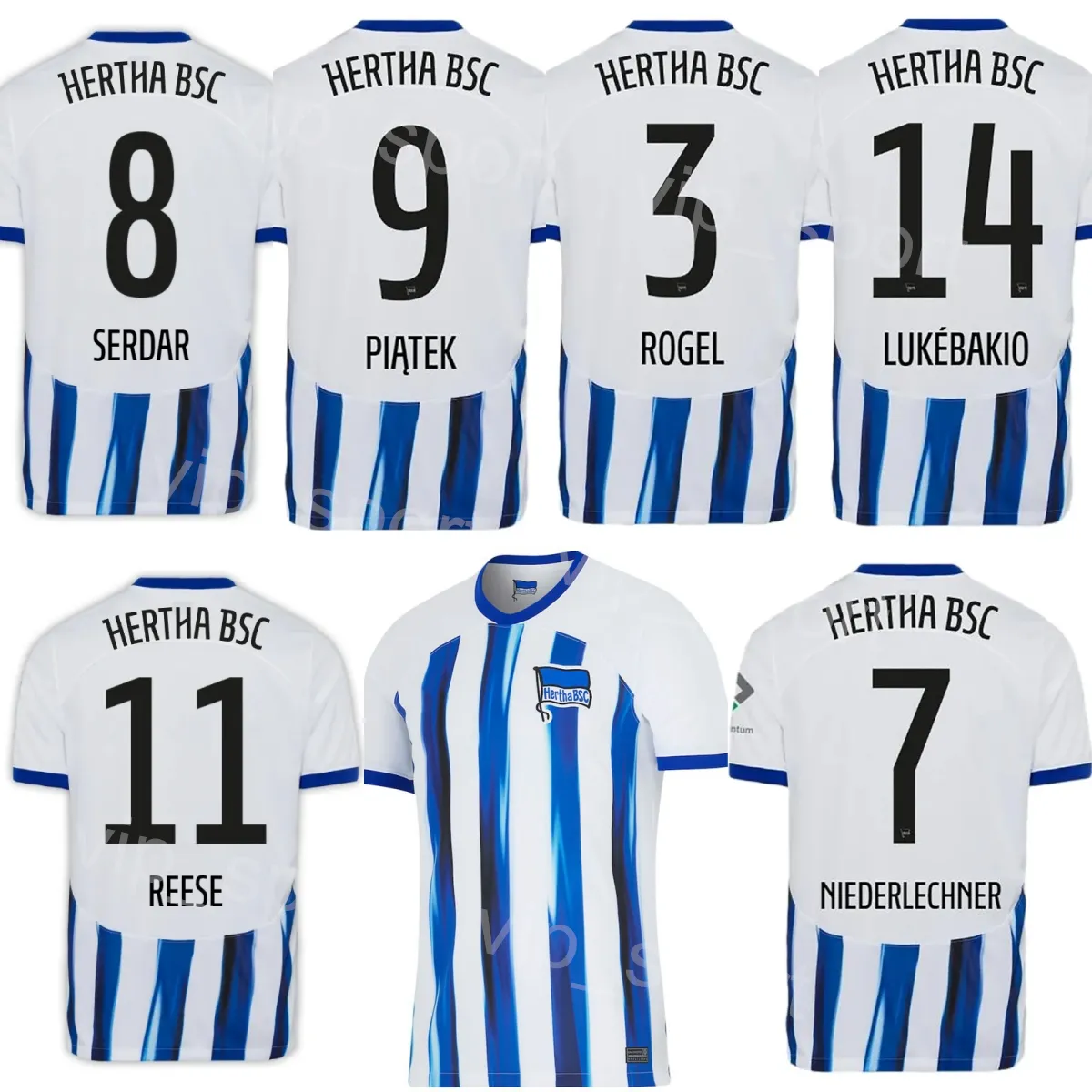 BSC Hertha Berlin 22 Winkler Soccer Jersey 23-24 Club 27 Dardai 37 Leistner 31 Dardai 20 Kempf 19 Dudziak Niederlechner Tabakovic Reese Prevljak Football Shirt Kits