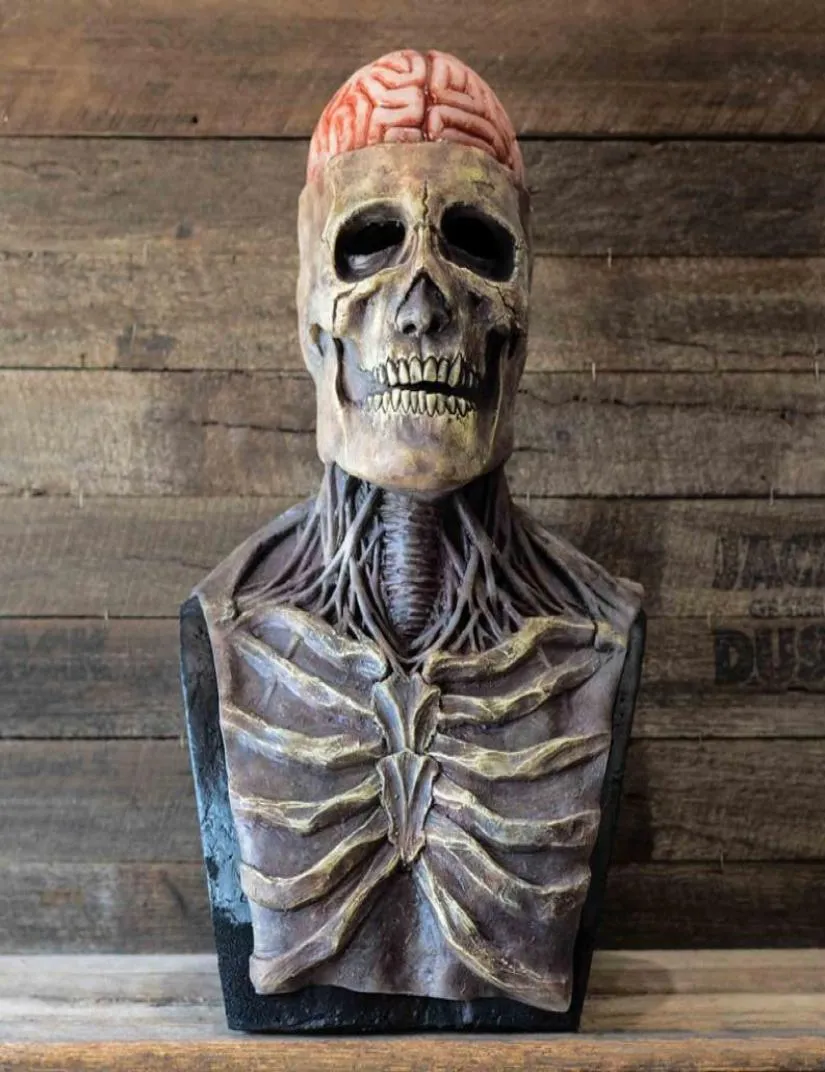 Halloween Mask Full Head Halloween Skull Mask Horror Scary Demon Skeleton Mask Latex Headgear Props for Holiday Party Masquerade 27869730