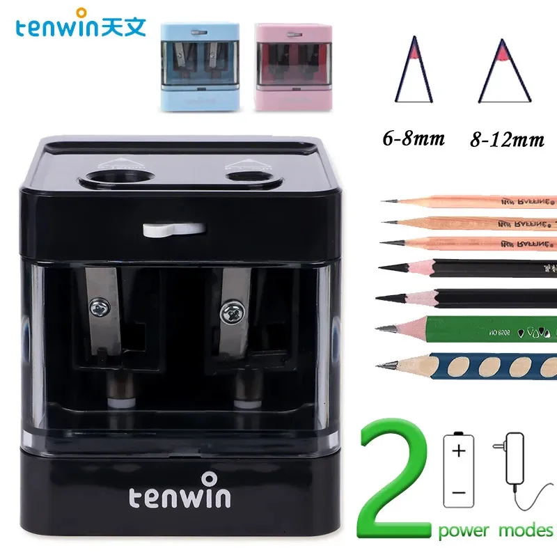 قلم رصاص Sharpeners Tenwin التلقائي الكهربائي shapener mini USB Dual Power School STANTERY STANTERY مقابل 612 مم قلم رصاص 231025