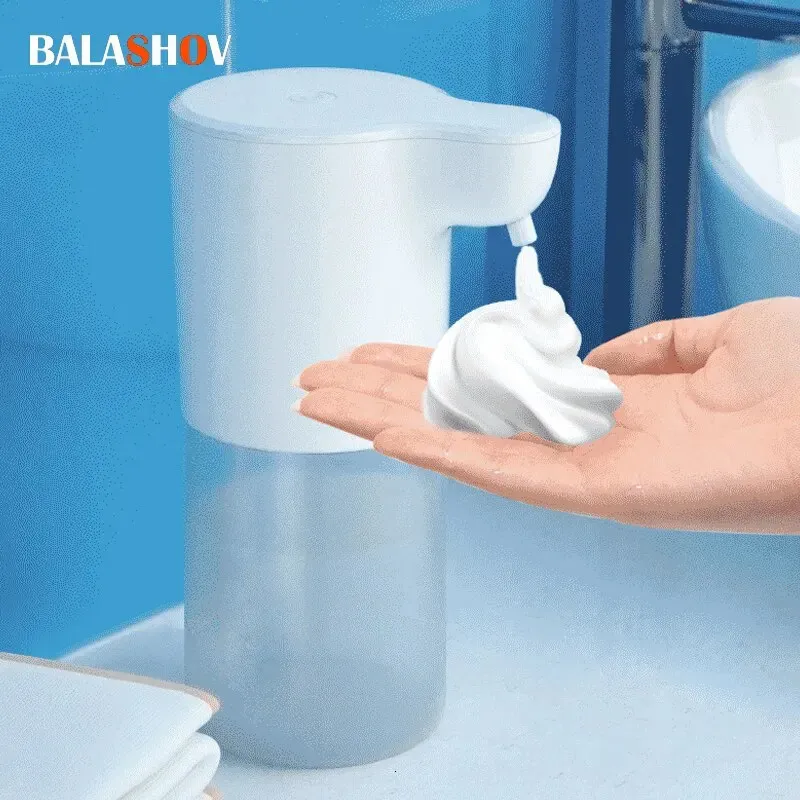 Sıvı Sabun Dispenser 350ml Dokunsuz Otomatik Köpük USB Şarj Edilebilir El Yasal Makine Banyo Kızılötesi Sensör 231026