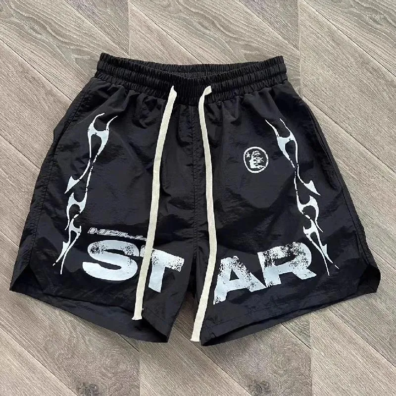 Designer Herren Shorts Hellstar Männer Frauen Kordelzug Übergroße Reithose Mode Klassische vielseitige Shorts High Street Style Hosen 2AA9S