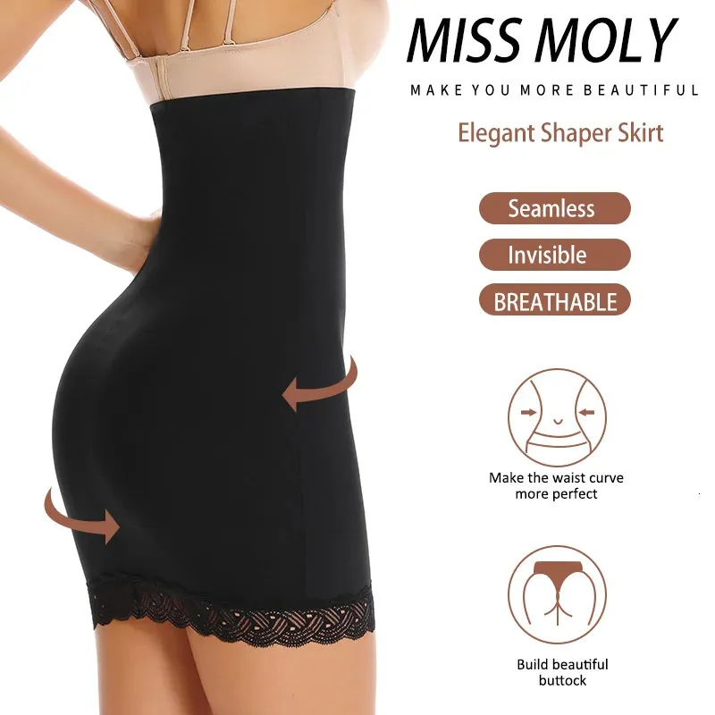 Cheap High Waist Tummy Control Half Slips Under Dress Shapewear Seamless  Slip Skirt Underwear Body Shaper