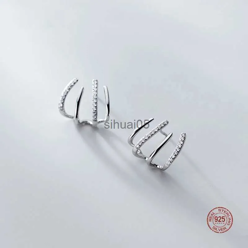 Stud LKO réel 925 en argent Sterling de luxe créatif cristal griffe forme boucles d'oreilles pour les femmes mode bijoux crochet filles boucles d'oreilles YQ231026