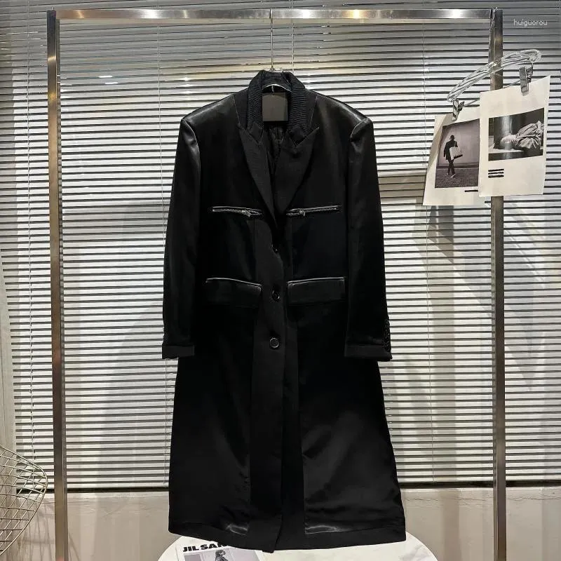 Женские плащи PREPOMP 2023, зимнее поступление, на молнии и карманах, длинный пиджак с подкладкой на плечах, женское хлопковое пальто GM157