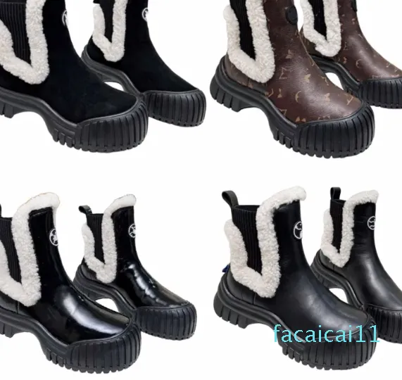 Scarpe firmate Scarpe casual da donna Marca Stivali da neve Settimana della moda popolare ordine elevato Alta qualità Altezza del tacco foderato in lana importata