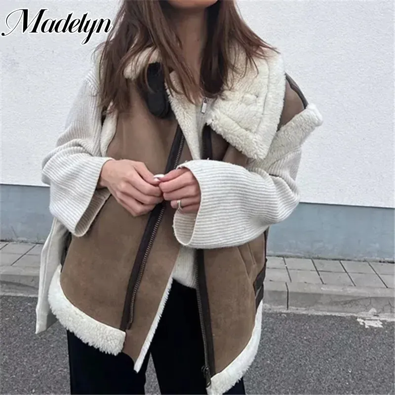 Women's Vest Fashion Patchwork Sleeveless Vests Female Waistcoat Loose Thicken Lapel Jacket Coats 2023 Autumn Chic Top Outwear 231026