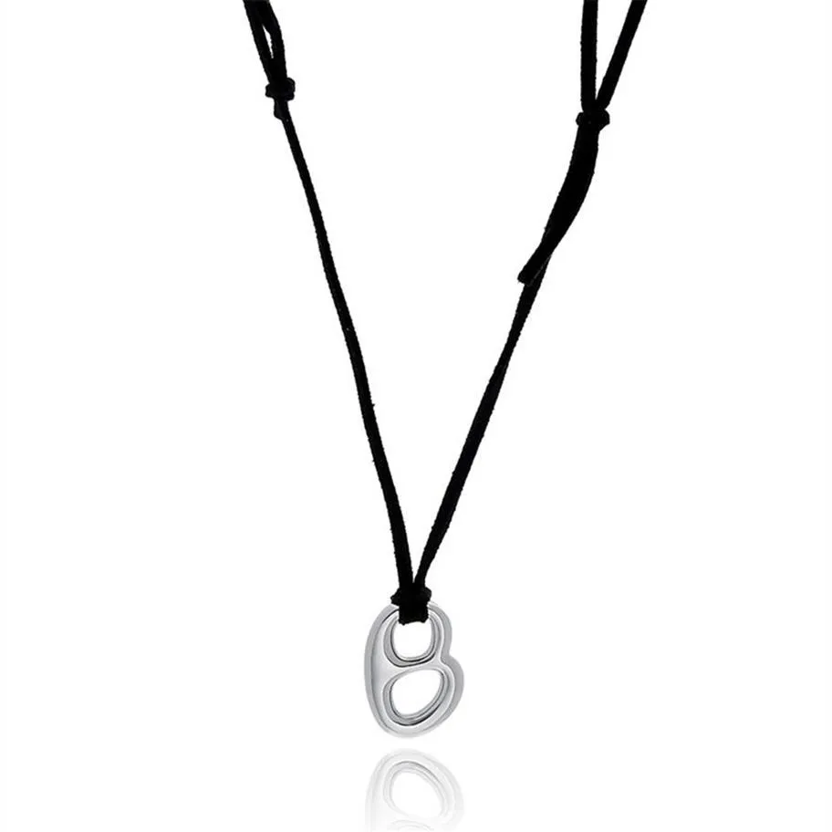 Collier en corde de cuir pour hommes et femmes, Design de Niche japonaise, Simple, Hip-Hop Street Ins Net rouge, mode, bijoux assortis, accessoires 301M