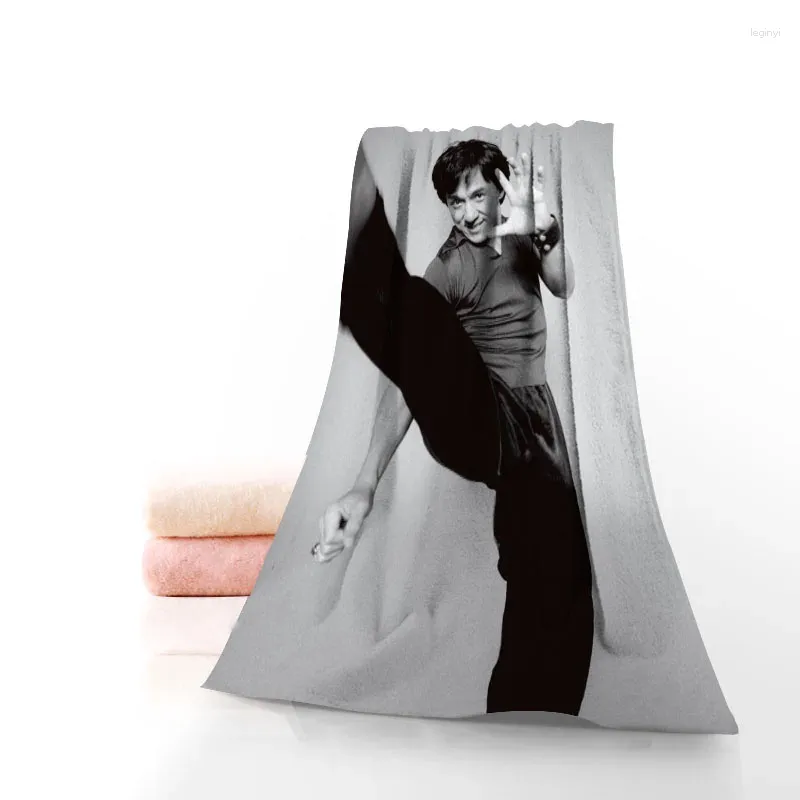 Handduk Anpassningsbar Jackie Chan Fitness Sports bärbar snabbtorkande yoga utomhus bambufiberhanddukar storlek 35x75cm