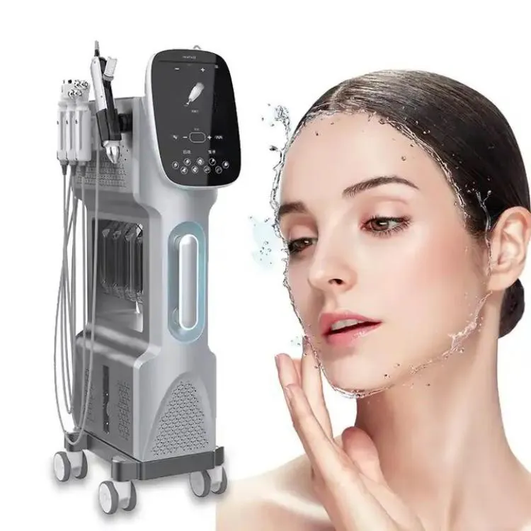 Machine de microdermabrasion multifonctionnelle 9 en 1, prix d'usine, instrument de beauté RF avec bulle d'oxygène Aqua Star pour le dîner du visage