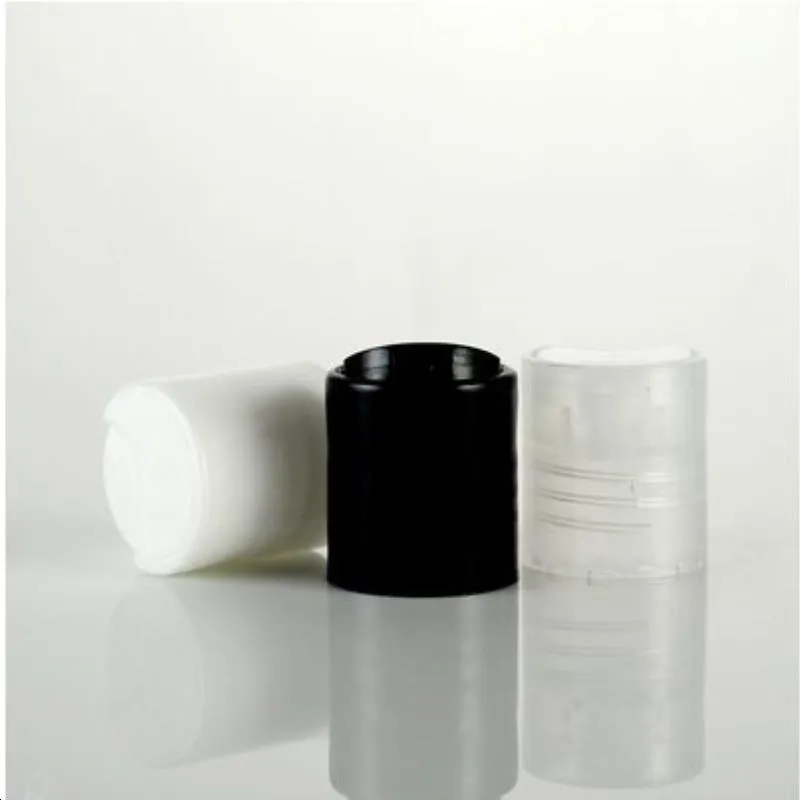 20/410 24/410ブラック/ホワイト/透明なプラスチックディスクトップキャップ、化粧ボトル用（100 PC/ロット）IEOMO