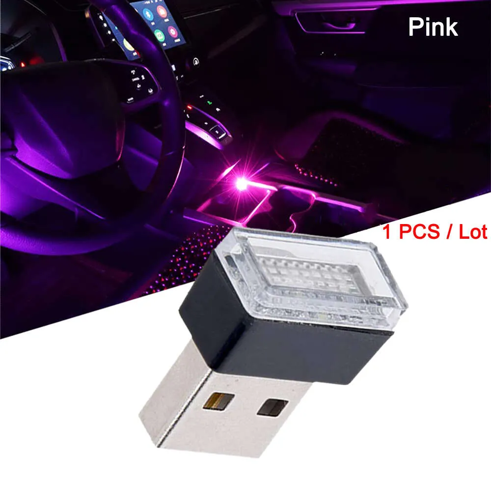 Neue Mini USB LED Dekoration Atmosphäre Lampe Auto Innen Styling Dekorative  Umgebungs Licht Universal Weiß Eis Blau Rot Rosa Von 0,26 €