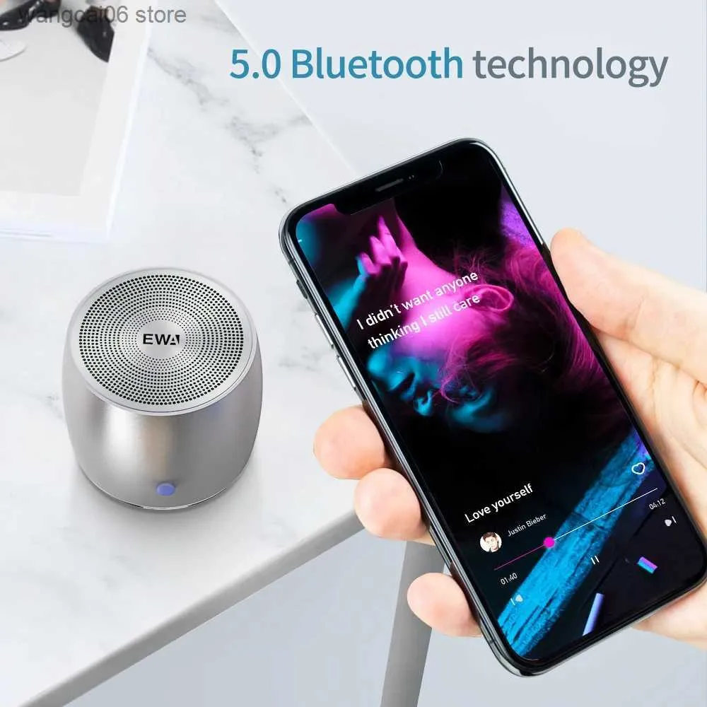 Колонки для сотовых телефонов EWA A103 Мини-динамики Bluetooth Немецкий  бас-динамик для наружного/внутреннего лагеря/велосипеда/Ravel Металлическая  ...