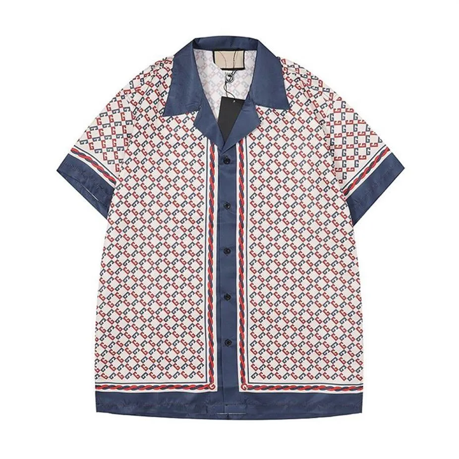 Männer Designer Blusen Casual Hemden Mode Brief Drucken Slik Bowling Shirt Herren Plus Größe Kleid Shirts Sommer Kurzarm T-shirt 188u