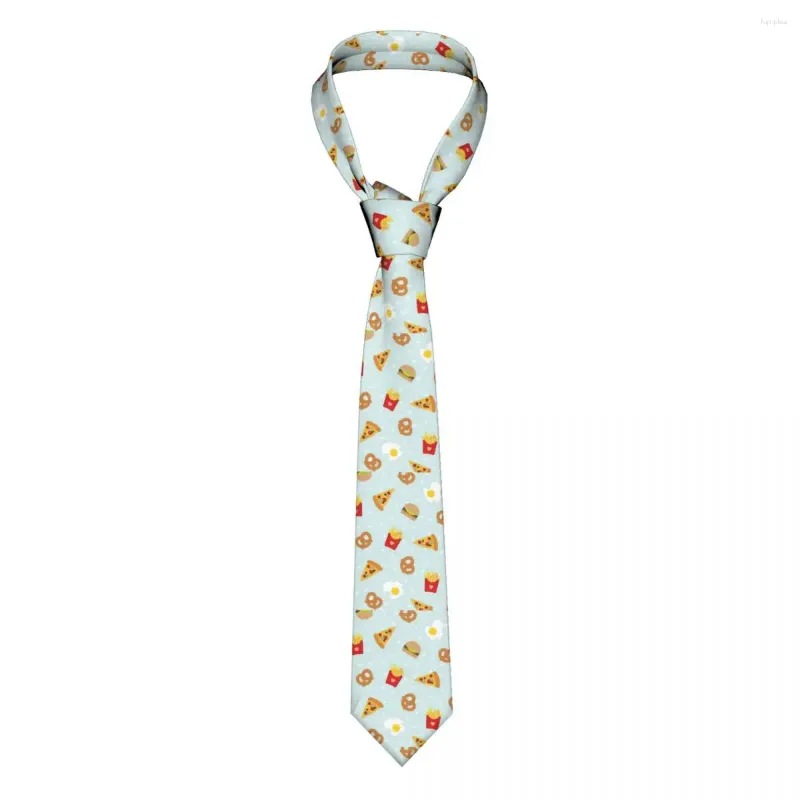 Yay Ties Pizza Patates Kızartması Kazılar Erkek Kadınlar İpek Polyester 8 Cm Dar Sevimli Yemek Boyun Kravat Erkek Takas Aksesuarları Cravat