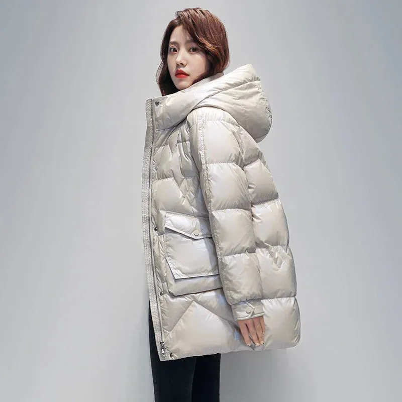 Women's Down Parkas 2023 Parka Winter Cotton Jacket Coat Ladies Long Hooded Outwear Thick Padded Female Overcoat Tops 231026