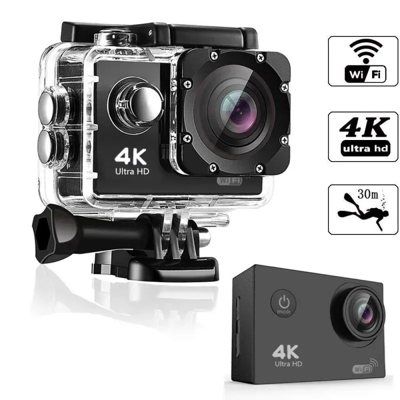 Telecamere resistenti alle intemperie 4K Action Camera WiFi Full HD 1080p Registrazione video subacquea impermeabile Videocamere sportive da 20 pollici per esterni 231025