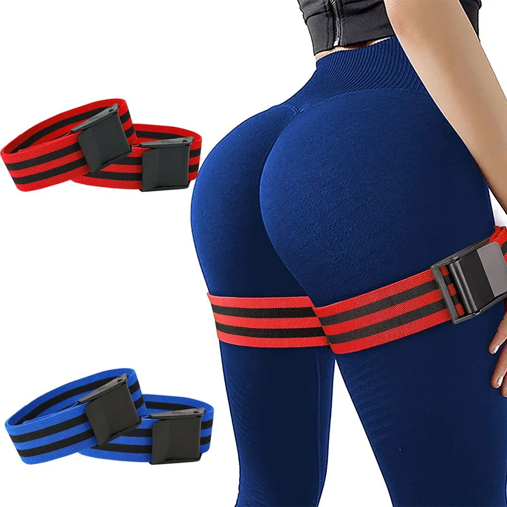 Bandes de Restriction du flux sanguin BFR, 2 pièces, bandes d'entraînement à l'occlusion pour femmes, accessoires de sport pour la construction des fessiers et des hanches