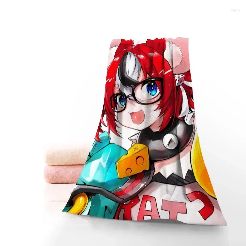 Handdoek Custom Hakos Baelz Anime Sport Draagbaar Sneldrogend Yoga Outdoor Bamboe Microfiber Stof Handdoeken Maat 35x75cm 0506