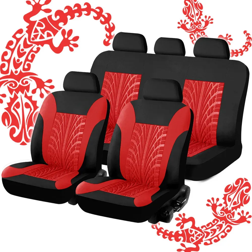 Acheter Ensemble de housses de siège de voiture, Style détail de piste, 7  places, tissu en Polyester universel, convient à la plupart des voitures,  protection de siège de voiture