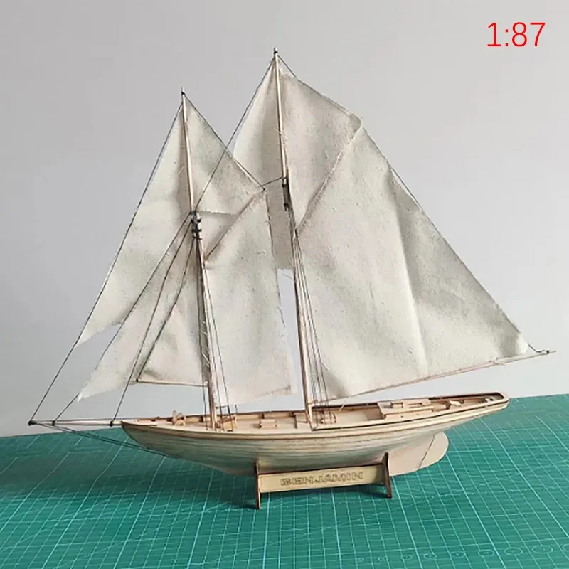 Aircraft Modle 1 87 Ben Jamin W Latham Sailing DIY Ship Assembly Model Classical Wooden Boat Decoration Wood 231026