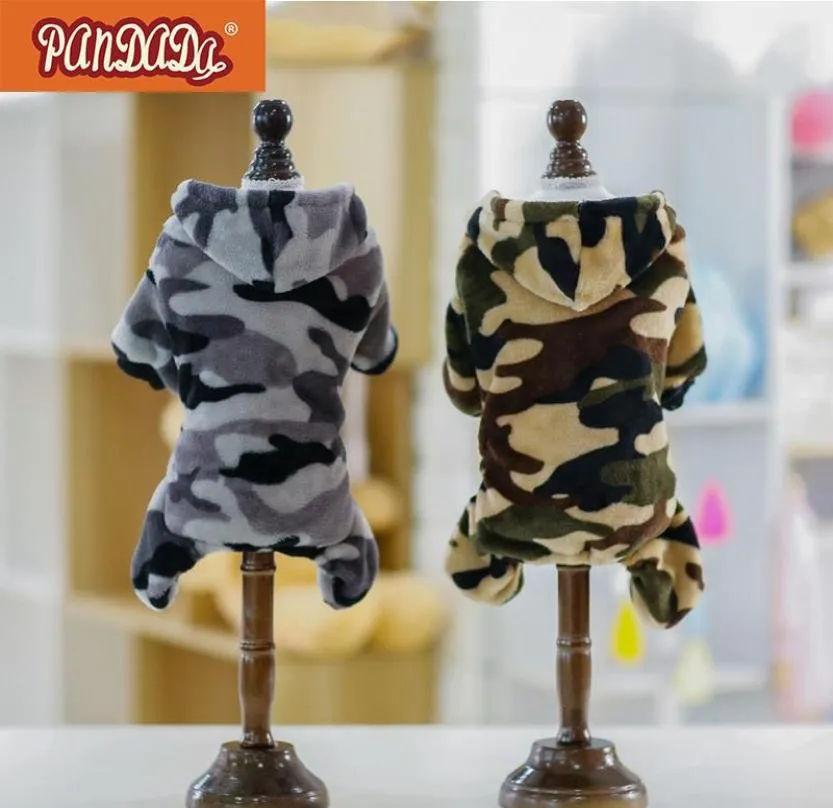 Pet Hoodie Autumn Winter Warm Camouflage Dogs Cashmere Tjockade rockar Valpkläder SXXL2044693