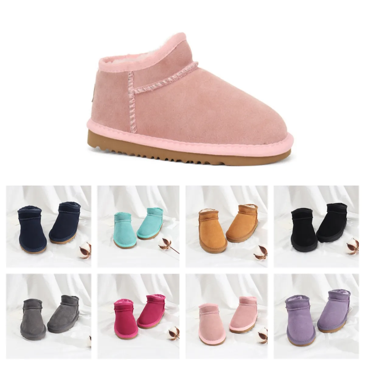 Australia Kids boots winter snow boot Classic Ultra Mini Boot Children shoes Botton baby boys girls Ankle booties kid Suede shearling warm