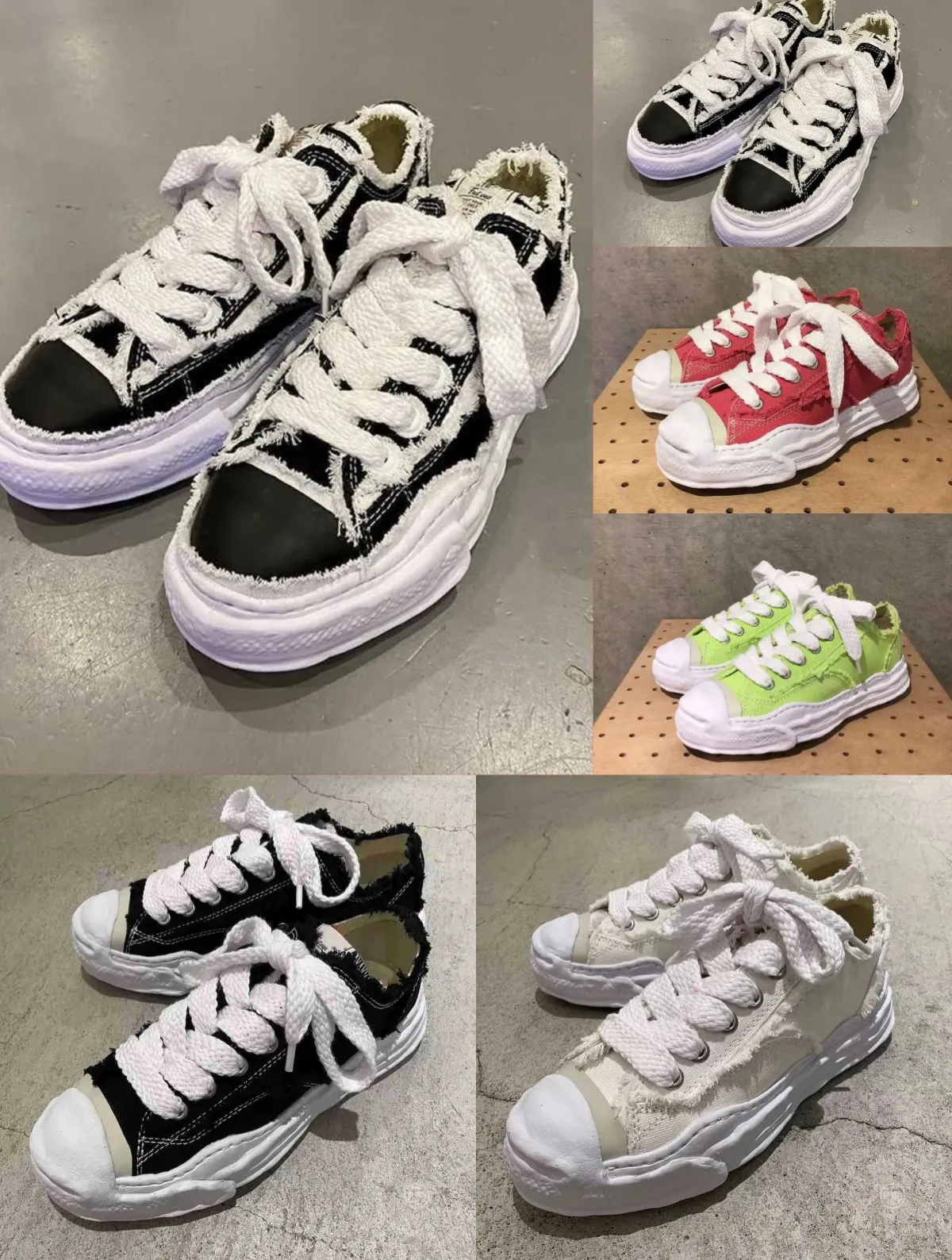 2023 Maison Mihara Yasuhiro Une sorte de pâtisserie Chaussures dissociées Semelles épaisses Semelles brutes Toile Conseil Chaussures Shawn Yue's Niche Chaussures Originales