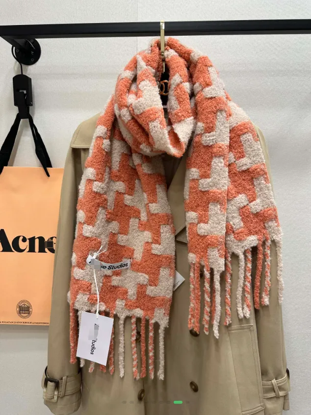 AC Studio Brand scarf designer AAA logo mohair scarf thousand bird pattern scarf Christmas gift mens scarf for women silk scarf