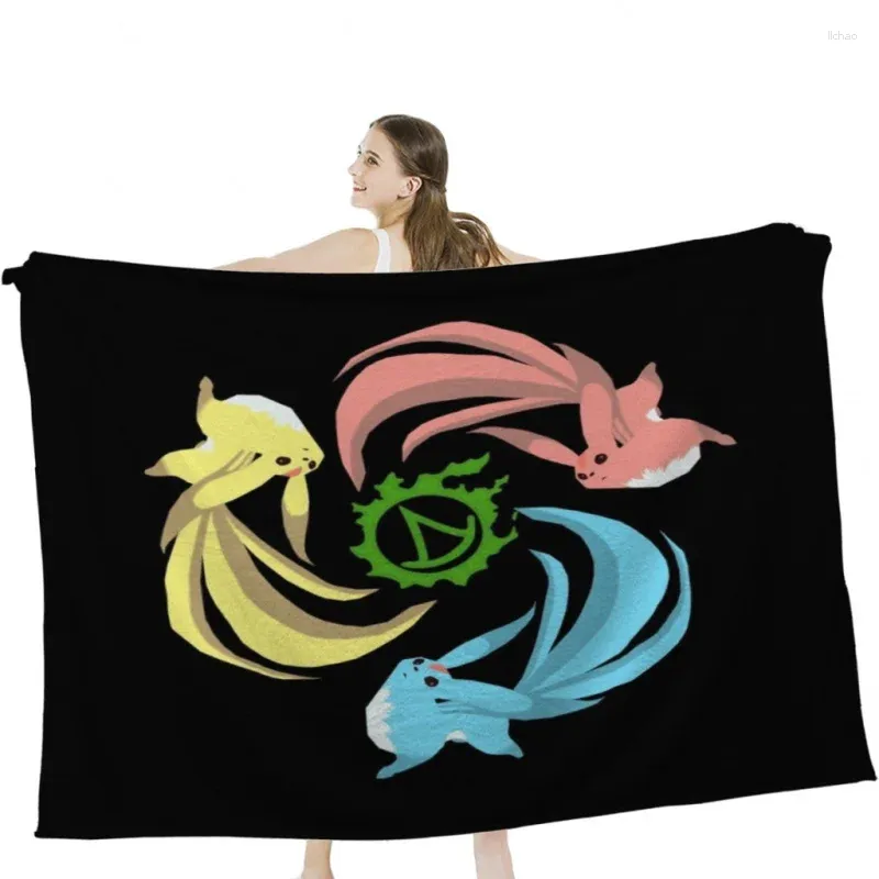 Blankets FFXIV Summoner - Carbuncles Throw Blanket Airplane Travel Decoration Soft Warm Bedspread