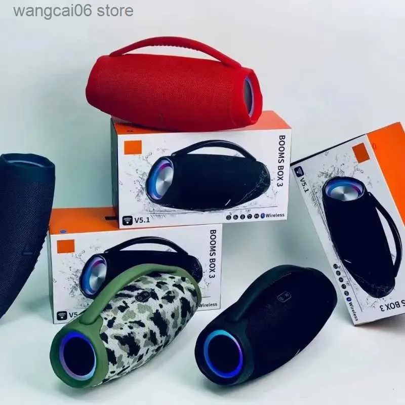 Mobiltelefonhögtalare Caixa de Som Wireless Bluetooth -högtalare Portable RGB Light Effect Wireless Outdoor Waterproof Subwoofer 3D Stereo Surround TWS S T231026