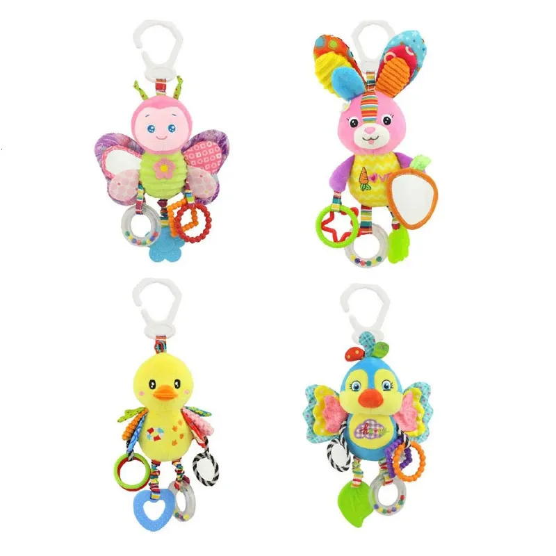 Baby Rattles Mobile Set - Plush Animal Toys for Newborns 0-12 Months ...