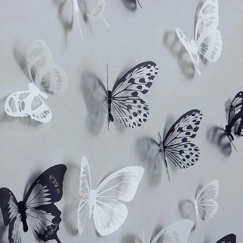 Adesivos de parede 18pcslot borboletas de cristal 3d adesivo linda borboleta sala de estar para crianças decalques decoração de casa 231026