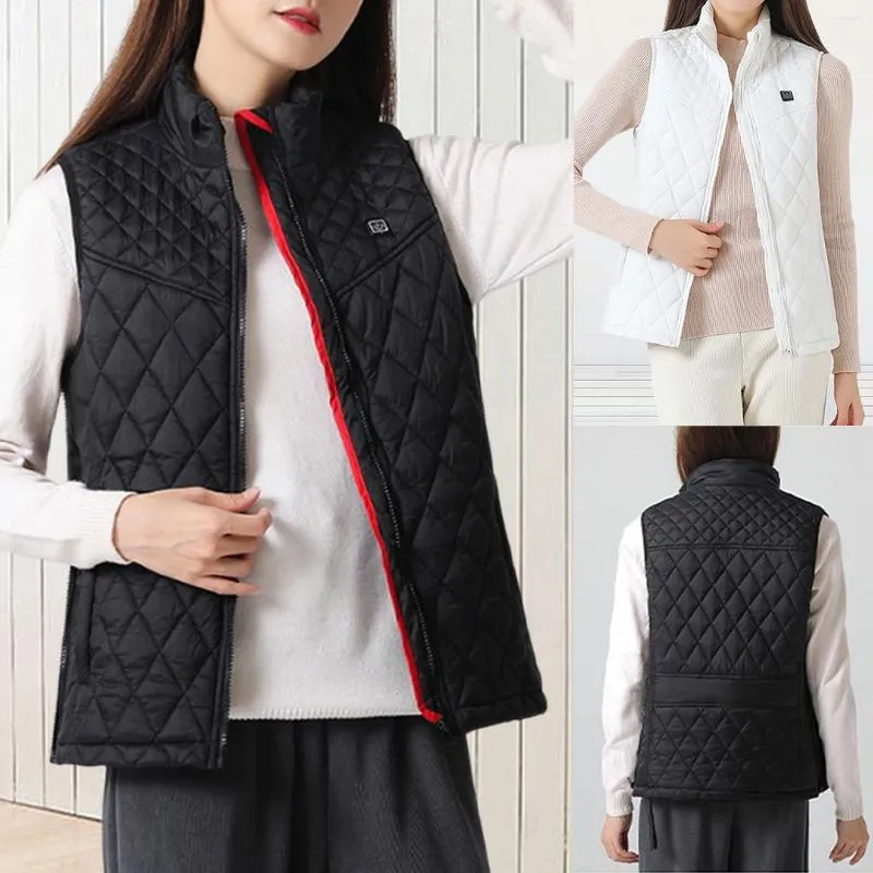 Coletes femininos chaquetas gola elétrica jaquetas aquecidas zíper mulheres usb jaqueta de aquecimento estilo casual colete inteligente para esportes