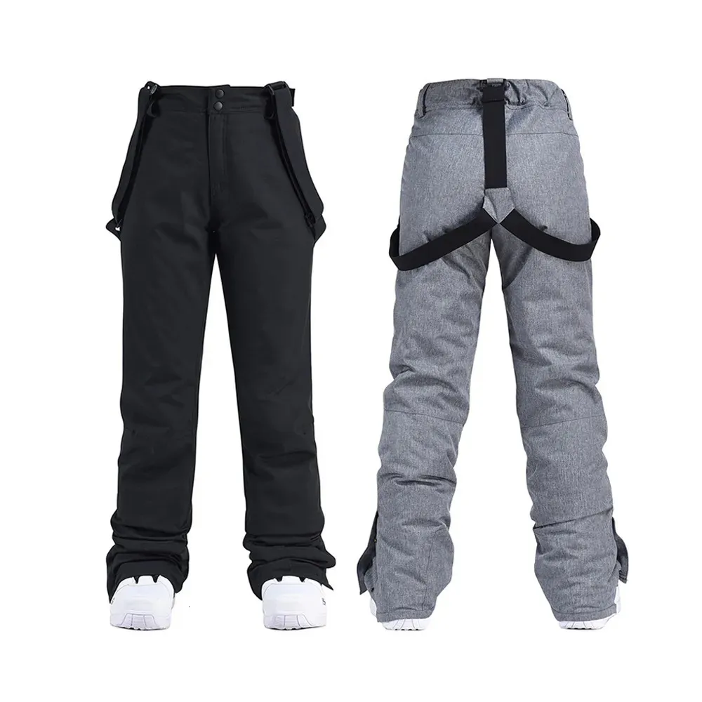 Skiing BIB Pants Men Women Ski Pants Windproof Waterproof Winter Thicken Snow Pants Outdoor Sports Snowboarding Breathable Strap Trousers Unisex 231025