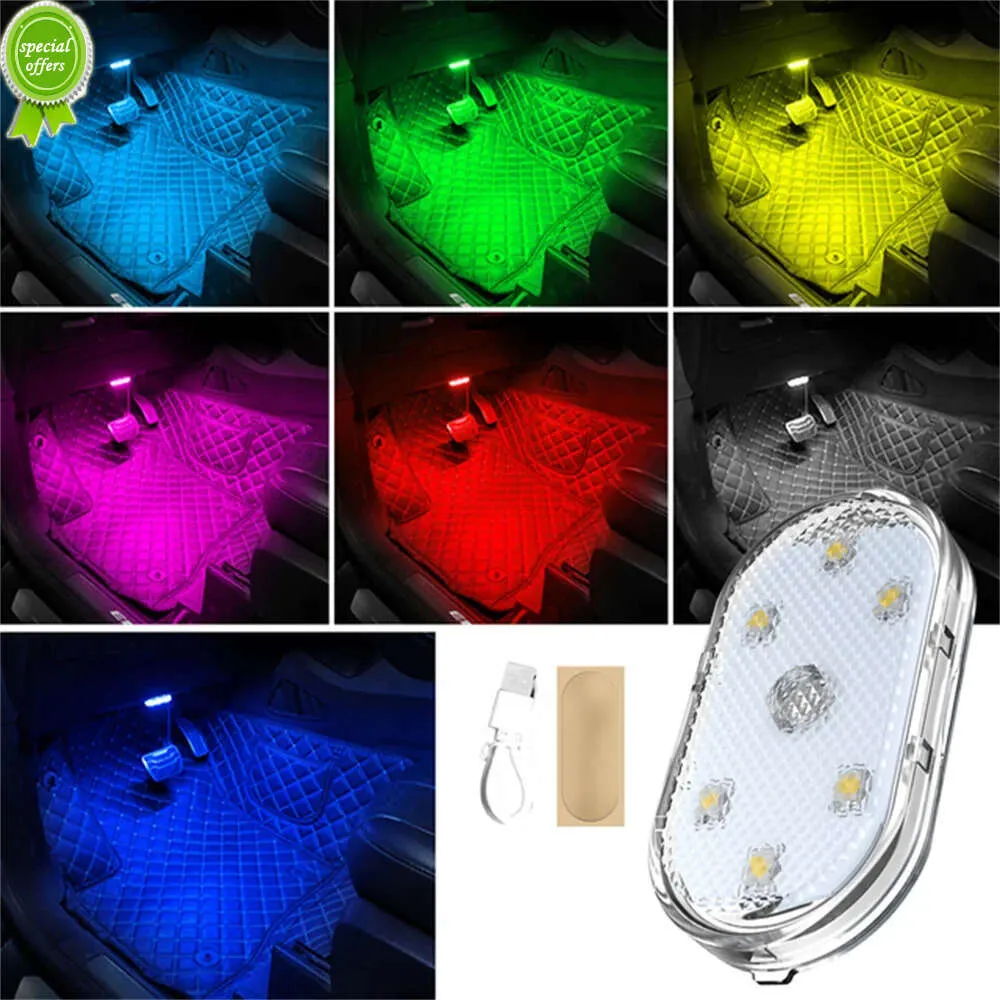 Novo carro mini led interior luz de humor usb recarregável magnética sem fio toque luz telhado luz leitura acessórios interiores do carro