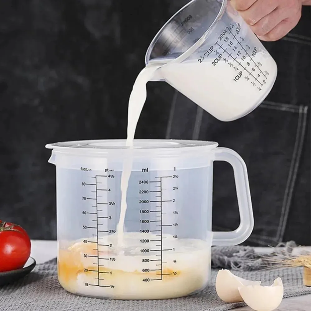 Measuring Tools 25L Plastic Baking Cup Splash Proof Graduated Household Mixing Bowl With Lid Large Capacity Egg Beating 231026