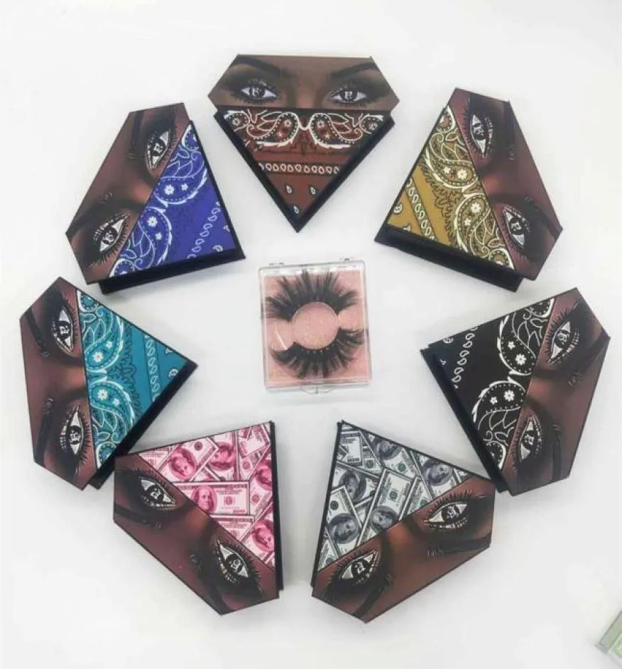 Hela nya mönster Eyelash Packaging Box Tomt Lash Boxar Packaging Faux Cils 3D Mink Lashes Diamond Case With Tray i Bulk7034709
