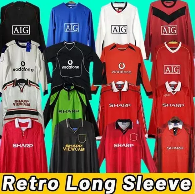 Long Sleeve Retro Soccer Jerseys Schmeichel GIGGS SOLSKJAER
