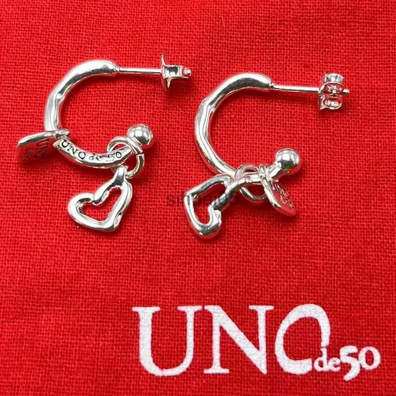 Stud 2023 UNOde50 Bestselling Spanish Fashion Exquisite Heart shaped Hanger Women's Earrings Romantic Jewelry Gift Bag with YQ231026