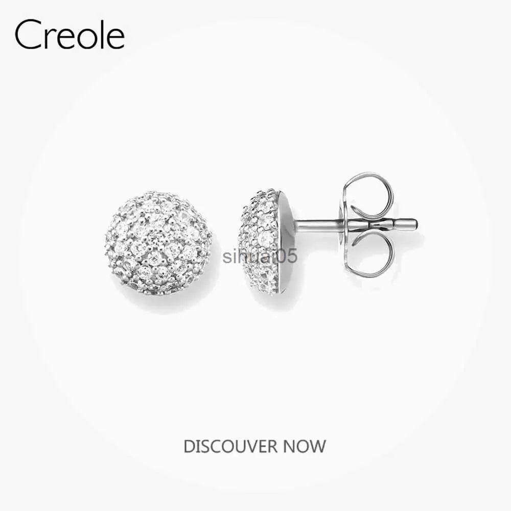 Boucles d'oreilles à tige boule CZ Pave 20023, accessoires, bijoux à la mode, en argent Sterling 925, cadeau de princesse tendance pour femmes et filles, YQ231026