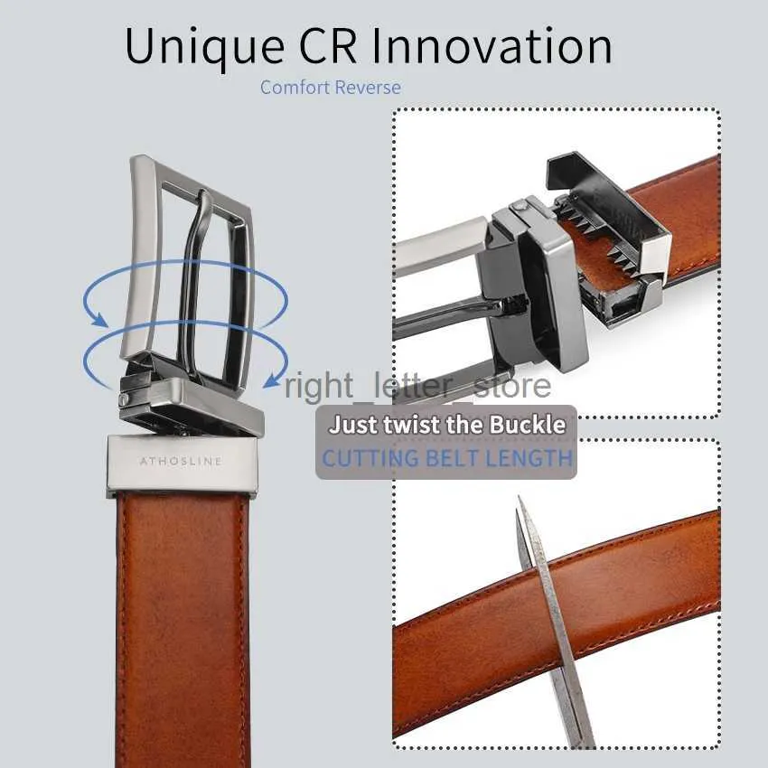 Mens Reversible Genuine Split Leather Belt 1.3 Inch Wide  display picture 1