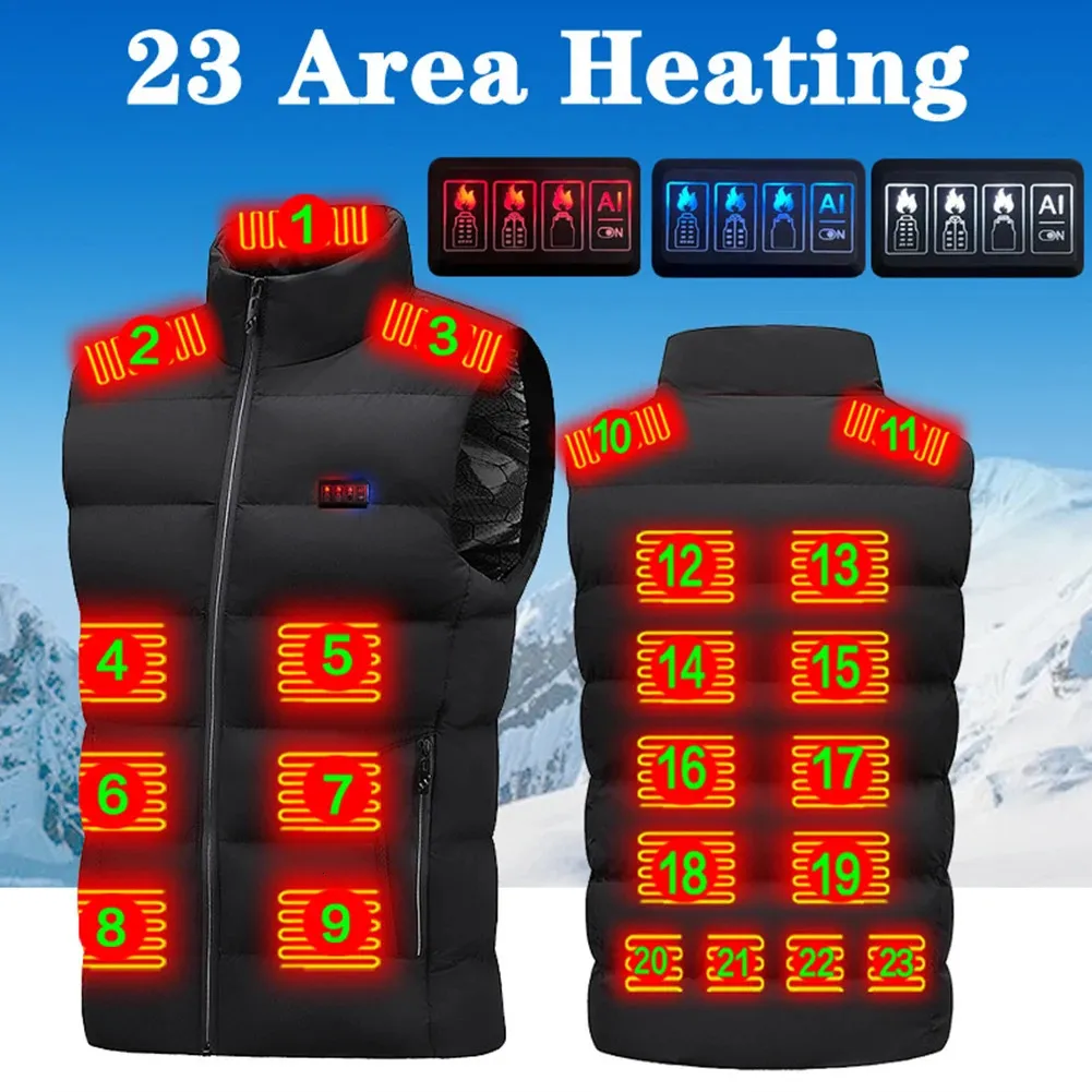 Kurtki zewnętrzne Bluzy 23 gorące strefy zbiornika elektryczne kurtka elektryczna Wintera Męska Zimowa odzież USB Rozmiar M-7XL 231026