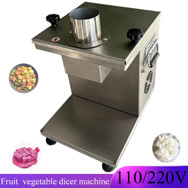 Máquina comercial elétrica de corte de vegetais, cenoura, batata, cebola, cortador granular