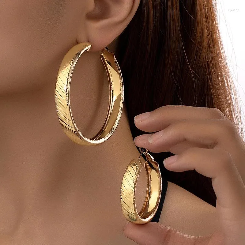 Hoop Earrings 2 Pairs/set Ins Trendy Big Hip-hop Korean Fashion Women Party Jewelry