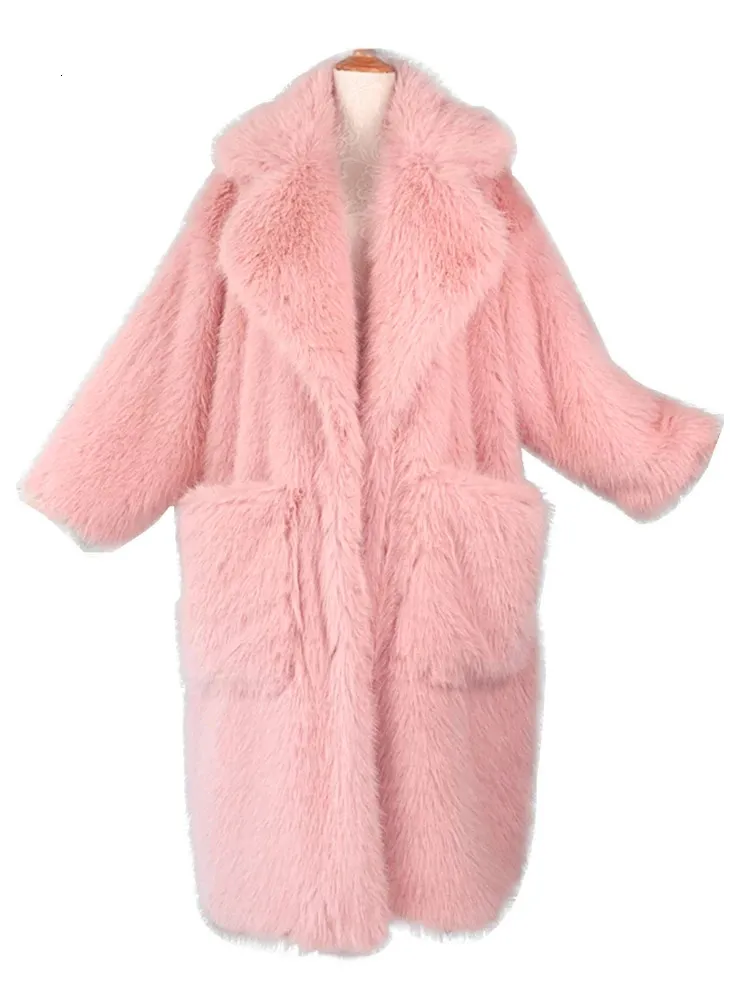 ジャケット・アウター mideal shaggy long coat LIGHT / PINK Oversized Pink Faux Fur Coat - Womens Winter Long Shaggy