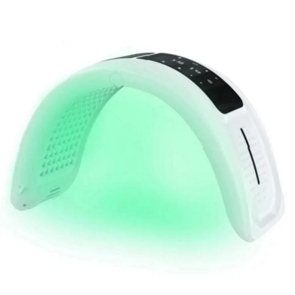 Macchina per il collo facciale pieghevole a 7 colori LED Maschera a luce LED Fotone a LED Maschera per terapia di bellezza per il trattamento dell'acne sbiancante per il viso