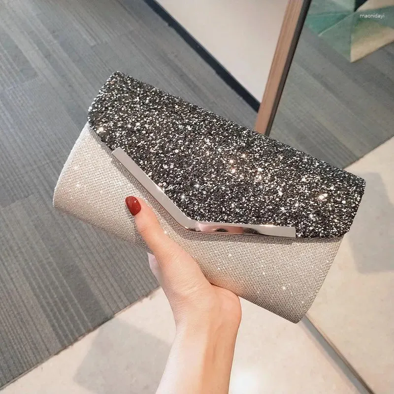 Evening Bags 2023 Fashion Bag Women Sequin Bridal Envelope Clutch Luxury Designer Club Party Prom Handbag Shoulder