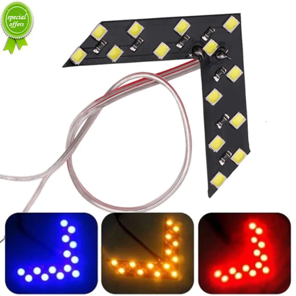 Neue 2x Auto LED Anzeigelampe Rückspiegel Signalleuchte Auto/Motorrad Pfeil Panel Styling Lampe Rot Blau Gelb 12V 12SMD