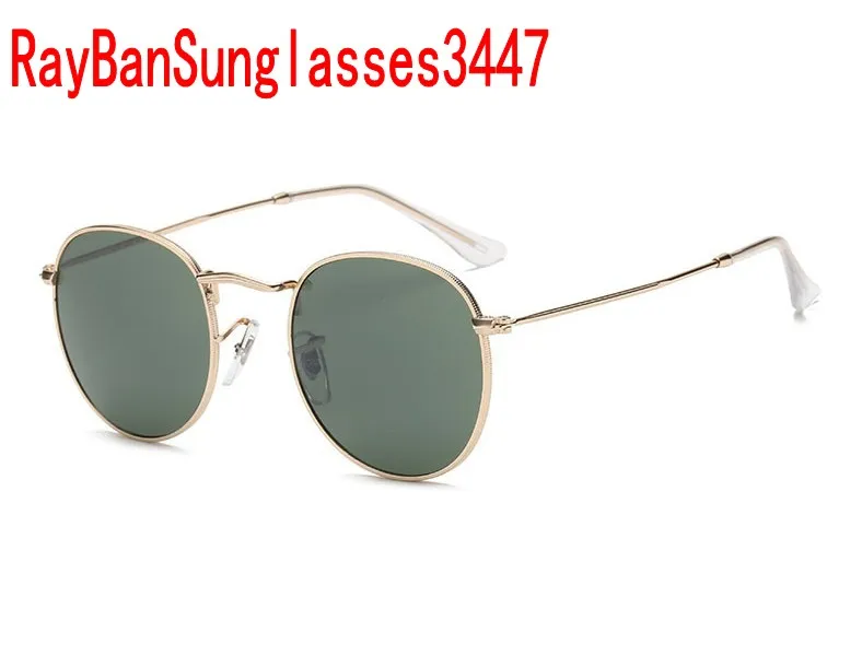 Luxurys Bans Designer Hommes Femmes Lunettes de soleil Adumbral UV400 Lunettes de marque Lunettes 3447 3548 Lunettes de soleil mâles Rayons Cadre en métal Lentille en verre Raybans avec boîte et étui