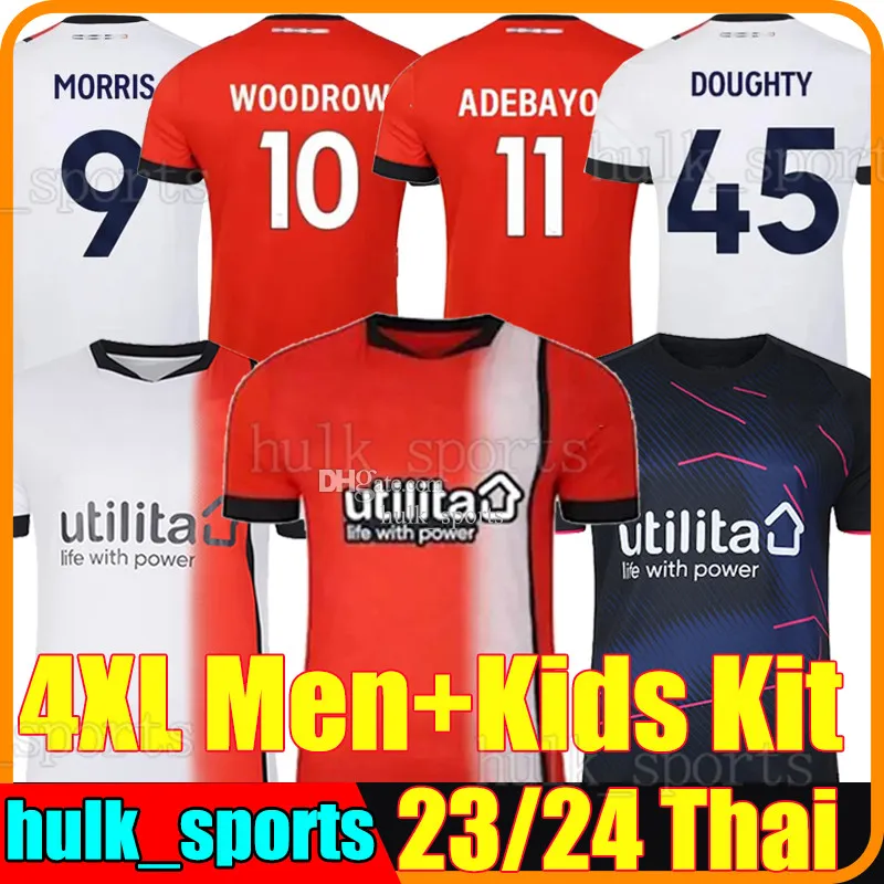 XXXL 4XL 23/24 LuTOn Town Футбольные майки 2023 2024 CLARK CAMPBELL MORRIS WOODROW ADEBAYO BURK NAISMITH BELL DOUGHTY Футбольная рубашка мужская и детская комплекты Maillot Foot